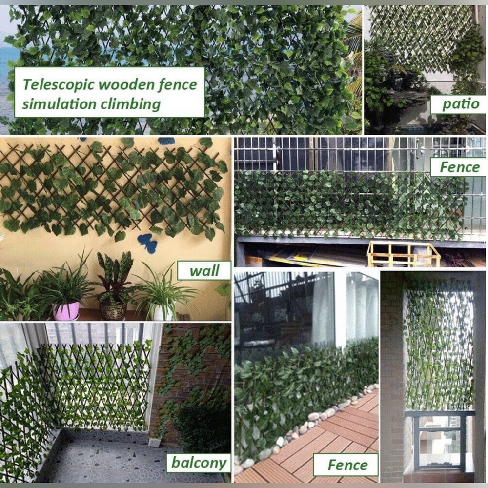 5 Piece Artificial Ivy Leaf Fake Plant Ivy Fence Retractable Fence Fence